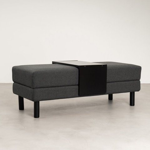 Conjunto Puff Baú 120cm e Bandeja Antúrio CabeCasa MadeiraOriginals