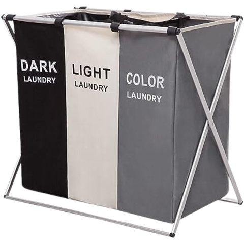 Organizador Cesto Roupa com Divisórias Dobrável Lavanderia