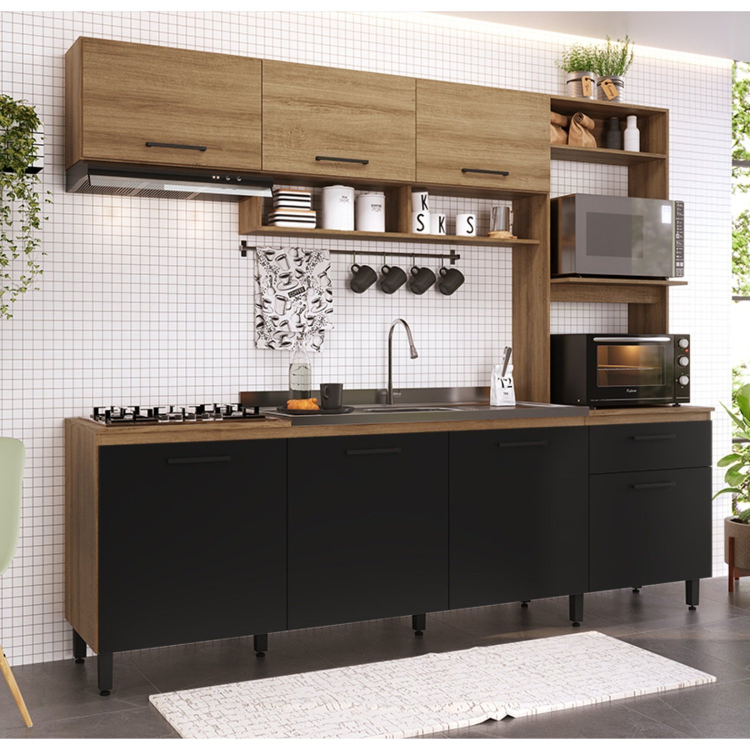 Cozinha Compacta 7 Portas e 1 Gaveta Antonella Delmarco