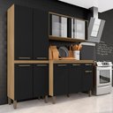 Ver imagem 1 de Armário Tieli Paneleiro Duplo 3 Peças Bor/preto - Móveis Arapongas Boreal/preto Fosco