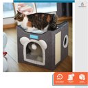 Ver imagem 7 de Casa Cama para Gatos 2x1 Toca 2 Andares Dobrável Ninho Brinquedo Arranhador Cinza - Duke & Dixie