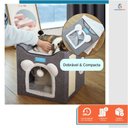 Ver imagem 5 de Casa Cama para Gatos 2x1 Toca 2 Andares Dobrável Ninho Brinquedo Arranhador Cinza - Duke & Dixie