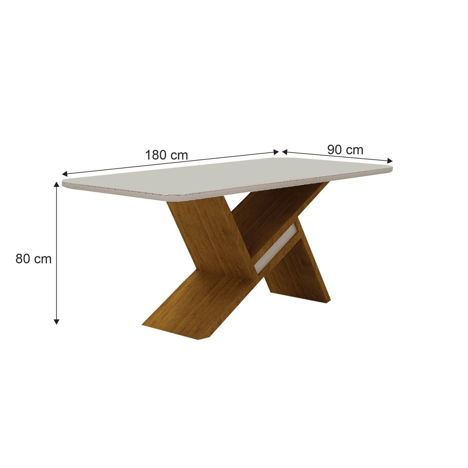 Conjunto Sala de Jantar Mesa Tampo MDF/Vidro e 6 Cadeiras Ágata Leifer - 3