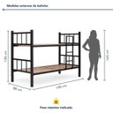 Ver imagem 3 de Beliche Infantil Solteiro Tubular com Escada Lateral Preto