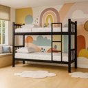 Ver imagem 1 de Beliche Infantil Solteiro Tubular com Escada Lateral Preto