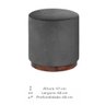 Puff Barcelona Decorativo Veludo Cinza Chumbo e Base Madeira - 3
