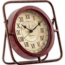 Ver imagem 1 de Relógio Mesa 25cm Retrô Ferro Aço Vintage Romano Velho 6487