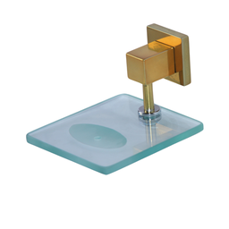 Saboneteira Luxo Grécia Dourado com Vidro Incolor - 2