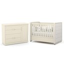 Ver imagem 1 de Jogo de Quarto Infantil Tutto New Cômoda 1 Porta e Berço Off White com Capitonê - Matic Móveis