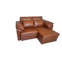 Ver imagem 5 de Sofá de Couro Retrátil 2 Lugares Marselha Conhaque - Mozzelar