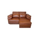 Ver imagem 3 de Sofá de Couro Retrátil 2 Lugares Marselha Conhaque - Mozzelar
