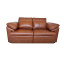 Ver imagem 2 de Sofá de Couro Retrátil 2 Lugares Marselha Conhaque - Mozzelar