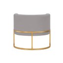 Ver imagem 4 de Poltrona Decorativa Luna Estofada Base Metálica Suede: Suede Cinza Claro