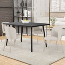Ver imagem 2 de Kit 5 Cadeiras Sala de Jantar Estofada Gavi Arena L02 Linho Cru - Lyam Decor