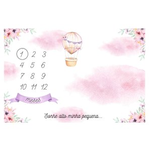 Lençol Cenário Foto Mêsversário Balão Rosa Minhaestrelinha Minha Estrelinha Lençol Mesversario, Cená