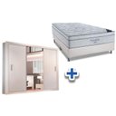 Ver imagem 1 de Cama Box Casal + Colchão Freedom Ortobom + Guarda Roupa Veneza Luxo Branco