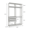 Módulo para Closet 3 Cabideiros 3 Gavetas  - 4