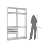 Módulo para Closet 3 Cabideiros 3 Gavetas  - 5