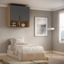 Ver imagem 1 de Módulo Aéreo para Cama de Solteiro Mdf Altezza Clean Belmax:freijó/titânio
