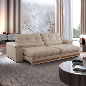 Sofá Dubai Linho 02 Módulos de 80 Cm B25 Cm Meu Sofá Online A226 Linho Bege