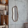 Espelho Orgânico Grande Decorativo Moderno com Moldura Metal Marrom 100x40 Cm - 2