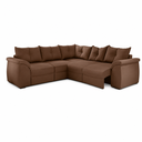 Ver imagem 1 de Sofa de Canto 5 Lugares Suede Qatar Flash Estofados - Marrom