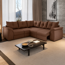 Ver imagem 2 de Sofa de Canto 5 Lugares Suede Qatar Flash Estofados - Marrom