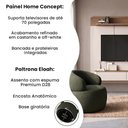 Ver imagem 2 de Conjunto Sala Home Concept TV 70 Polegadas com 2 Poltronas Eloah Verde Selva Giratórias