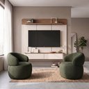 Ver imagem 6 de Conjunto Sala Home Concept TV 70 Polegadas com 2 Poltronas Eloah Verde Selva Giratórias