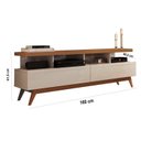 Ver imagem 3 de Rack para TV até 60 Polegadas MDF 160cm Pés em Madeira Maciça Vivare Bege