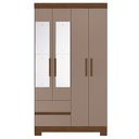 Ver imagem 2 de Guarda Roupa Casal 103cm Espelho Lipion Nogueira/Cappuccino a02 - Mpozenato