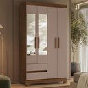 Ver imagem 1 de Guarda Roupa Casal 103cm Espelho Lipion Nogueira/Cappuccino a02 - Mpozenato