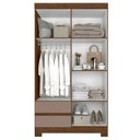 Ver imagem 5 de Guarda Roupa Casal 103cm Espelho Lipion Nogueira/Cappuccino a02 - Mpozenato