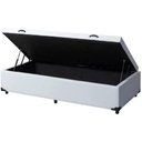 Ver imagem 1 de Cama Box Baú Solteirão King Blindado Sintético Branco 203X96X44 Cm