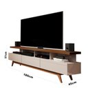 Ver imagem 3 de Rack para TV até 72 Polegadas MDF 180cm Pés em Madeira Maciça Vivare Bege