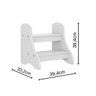 Escadinha Infantil 38,4x39,4x33,2cm 2 Degraus Montessori Branco - 3