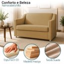 Ver mais imagens de Kit Namoradeira + 4 Poltronas Decorativas para Sala Mila Suede Cores Pé de Plastico Cromado