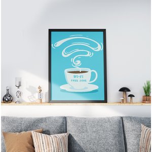 Quadro Decorativo Moldura Preta 30x40cm Wifi Zone