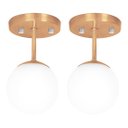 Ver imagem 1 de Kit 2 Lustre Plafon Orby New Cobre 23x14 cm