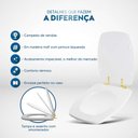 Ver imagem 5 de Assento Sanitário com Fechamento Lento Laguna Branco para Vaso Hervy com Ferragem Dourada