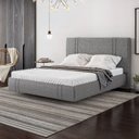 Ver imagem 1 de Cama King Flutuante 193cm com Cabeceira Romana Linho