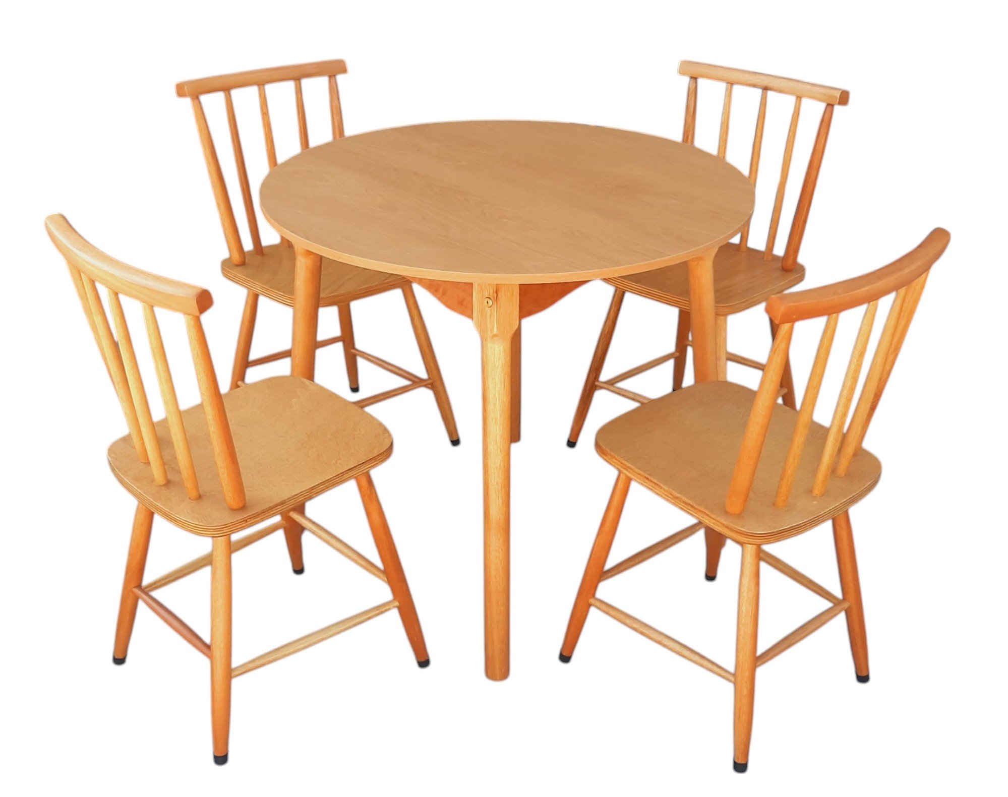 Jogo de Jantar Colonial Brisa Mesa 90 Cm + 04 Cadeiras Mel Rustico - 12