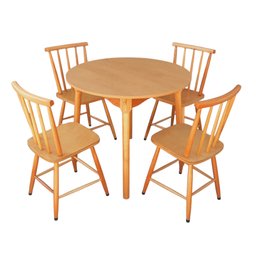Jogo de Jantar Colonial Brisa Mesa 90 Cm + 04 Cadeiras Mel Rustico - 12