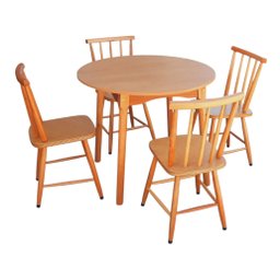 Jogo de Jantar Colonial Brisa Mesa 90 Cm + 04 Cadeiras Mel Rustico - 2