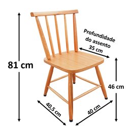 Jogo de Jantar Colonial Brisa Mesa 90 Cm + 04 Cadeiras Mel Rustico - 6