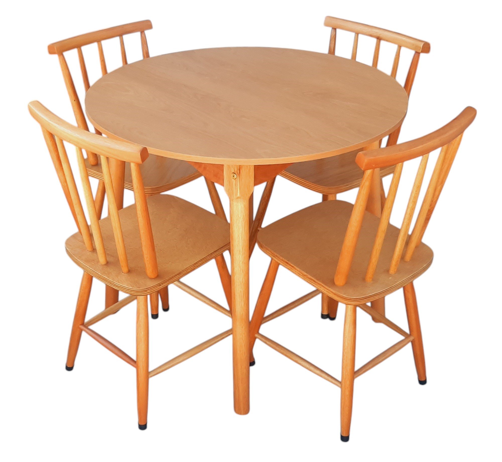 Jogo de Jantar Colonial Brisa Mesa 90 Cm + 04 Cadeiras Mel Rustico