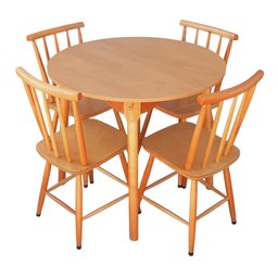 Jogo de Jantar Colonial Brisa Mesa 90 Cm + 04 Cadeiras Mel Rustico - 1
