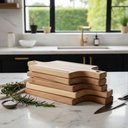 Ver imagem 4 de Kit 6 Tábuas de Corte de Madeira Presente Churrasco Festas:marrom