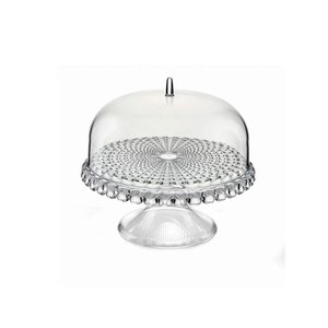 Prato para Bolo com Domo e Pedestal Small Bpa Free 30 Xh 27 Cm - Tiffany - Transparente - Guzzini