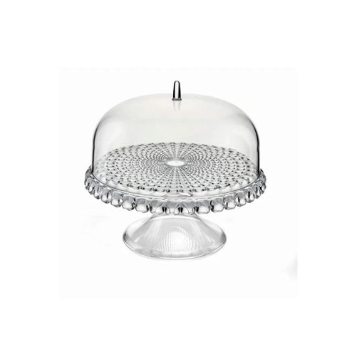 Prato para Bolo com Domo e Pedestal Small Bpa Free 30 Xh 27 Cm - Tiffany - Transparente - Guzzini